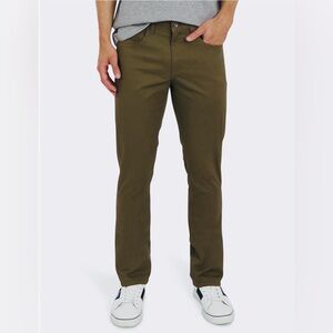 Chaps Mens Slim Straight Fit Coastland Wash Twill Chino Pants Olive Size 38x32